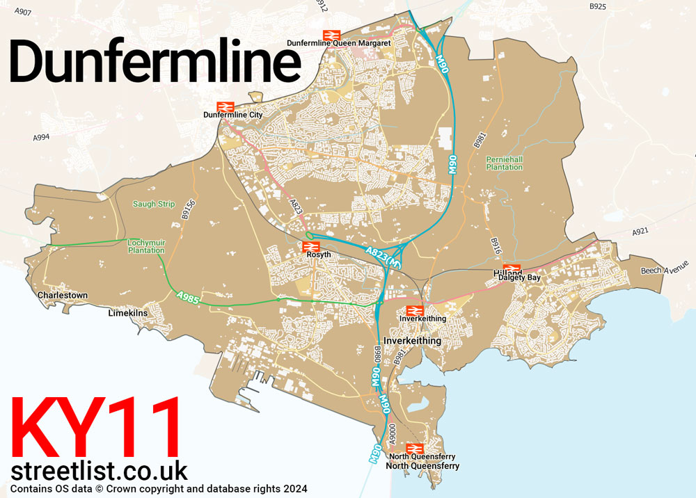 Map of the KY11 postcode