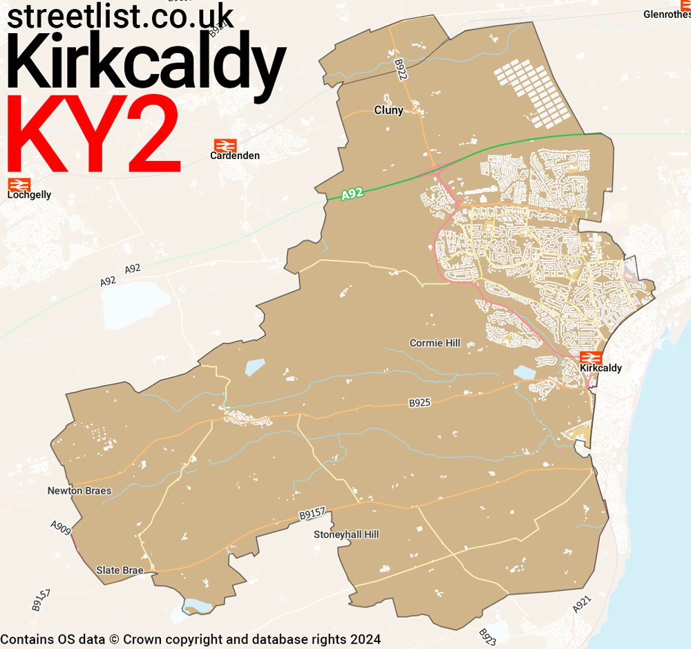 Map of the KY2 postcode