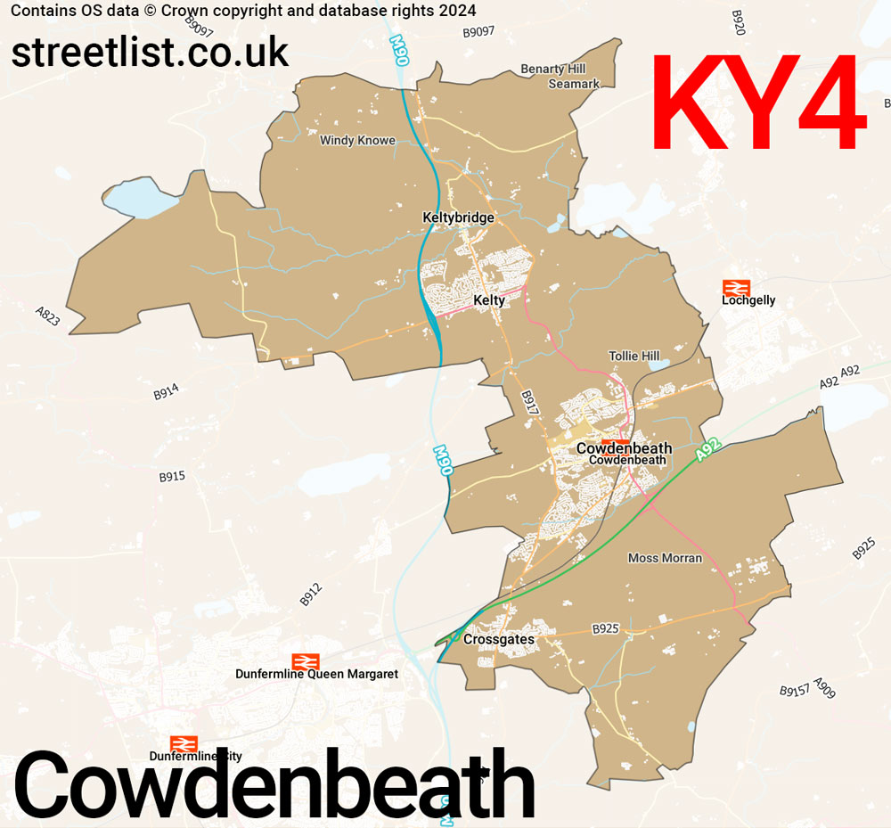 Map of the KY4 postcode