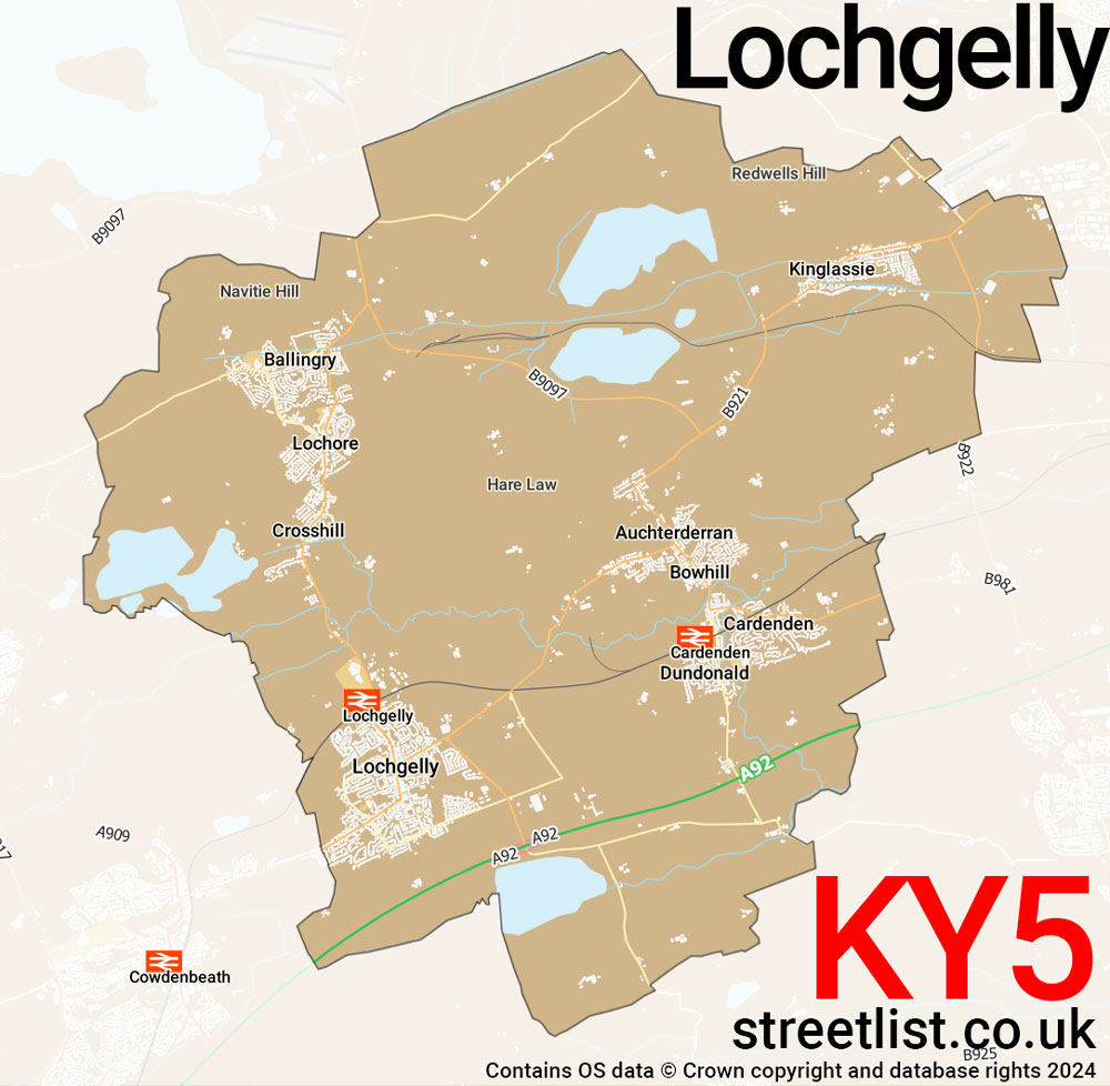 Map of the KY5 postcode