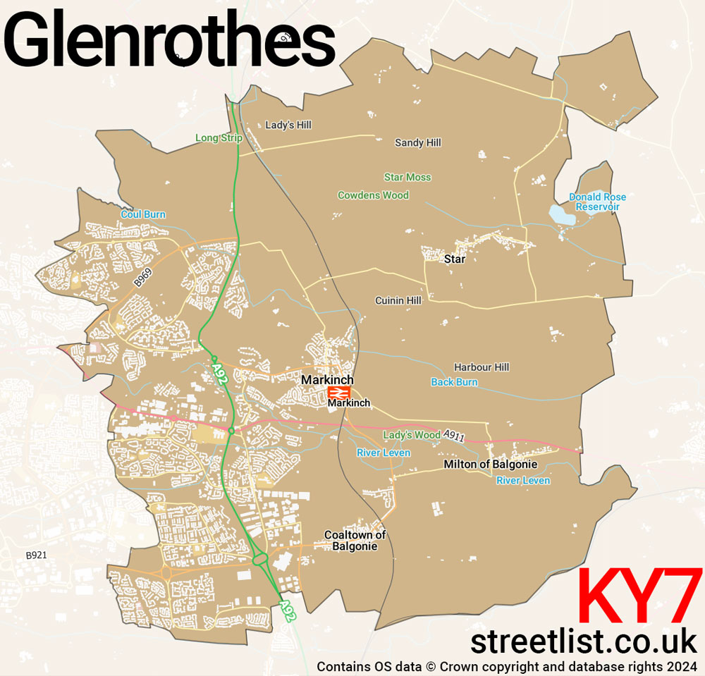 Map of the KY7 postcode