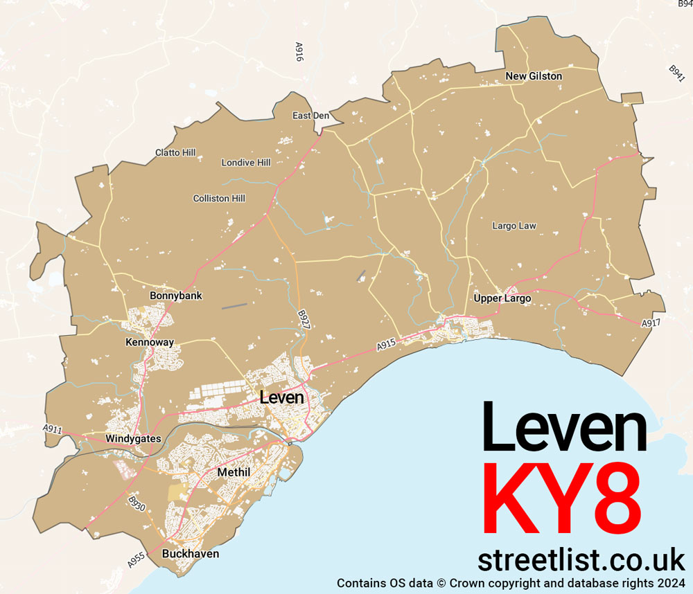 Map of the KY8 postcode