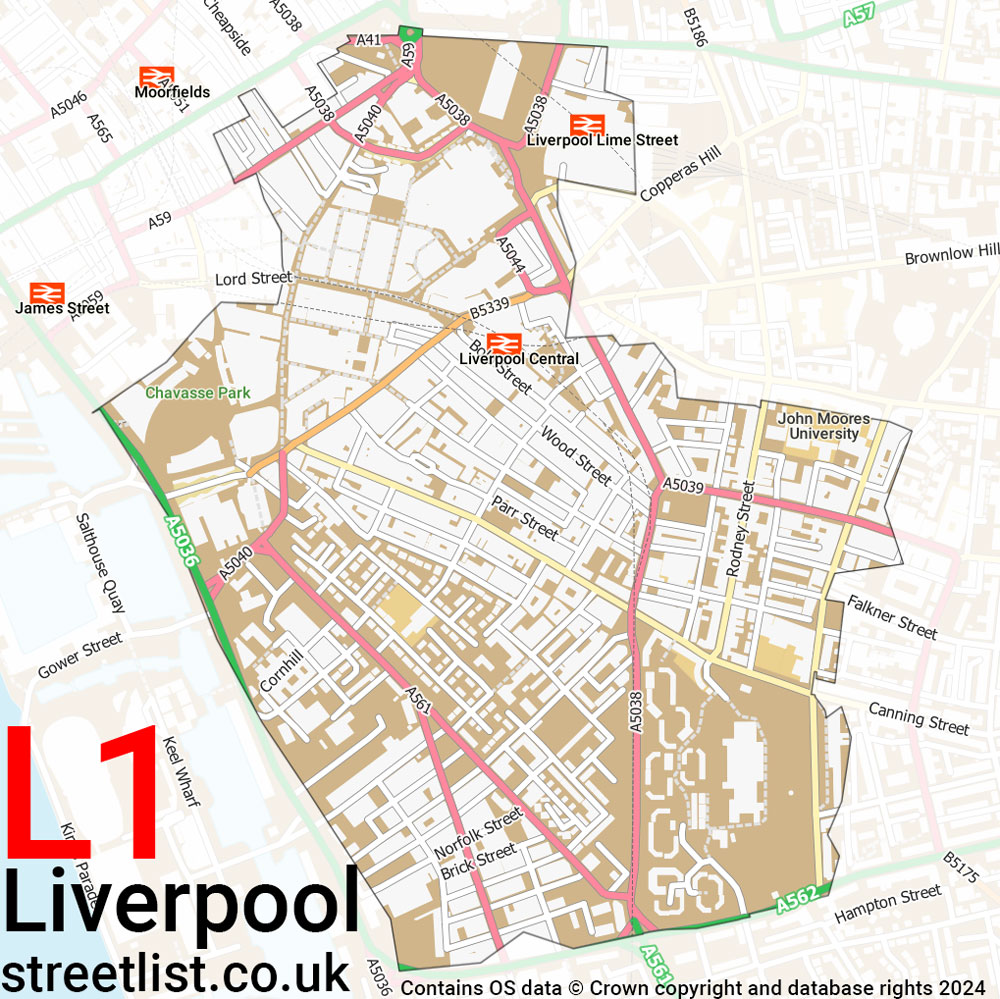 Map of the L1 postcode