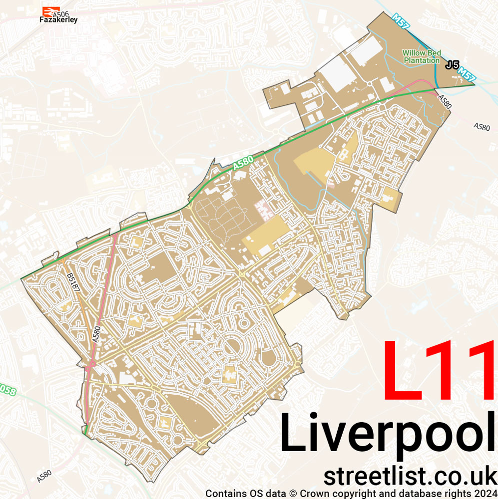 Map of the L11 postcode