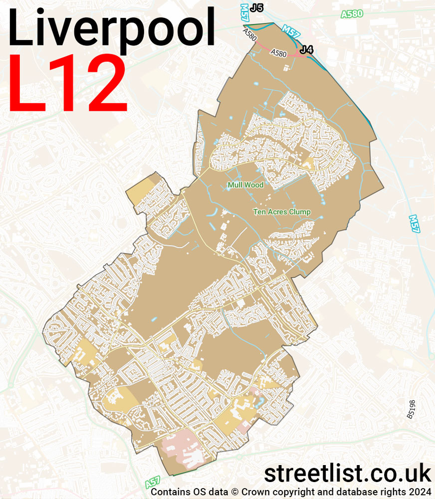 Map of the L12 postcode