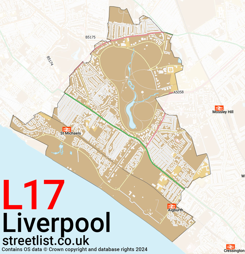 Map of the L17 postcode