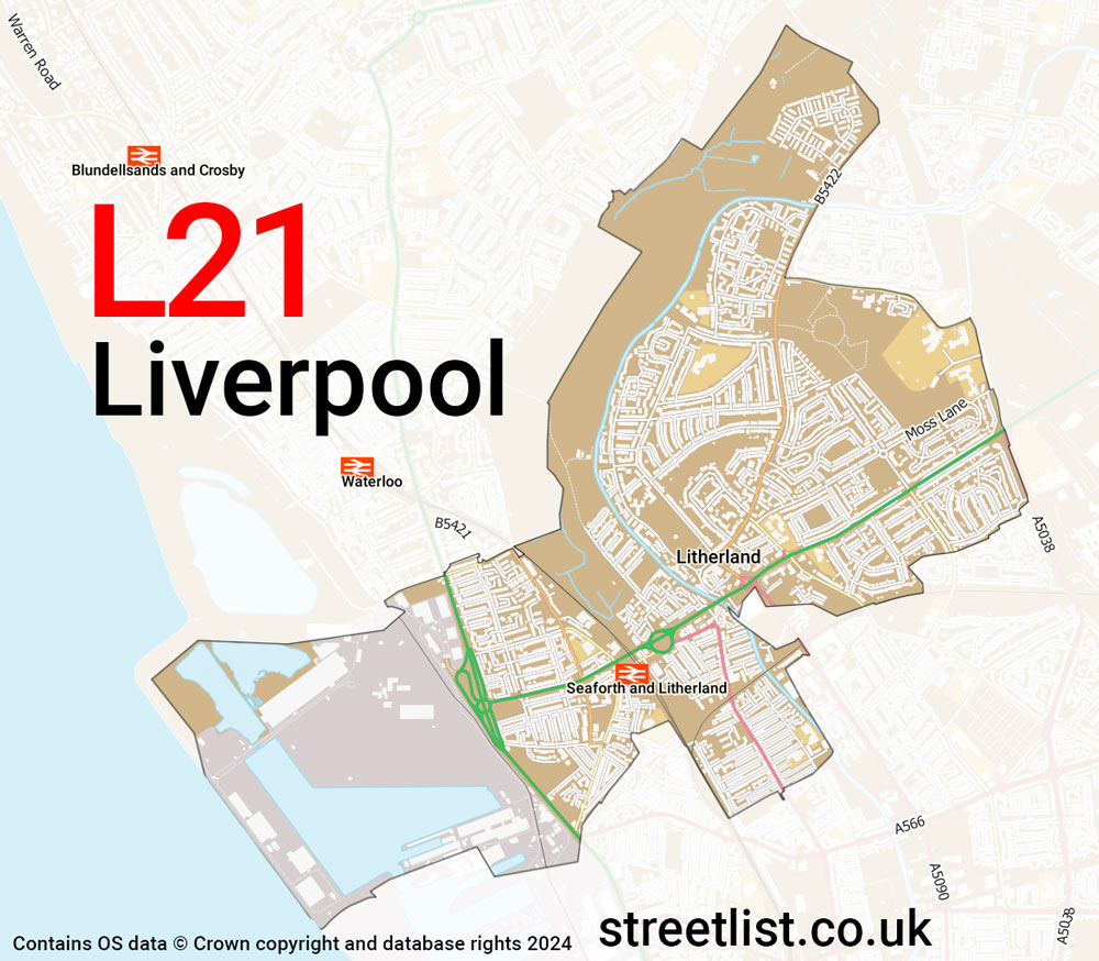 Map of the L21 postcode