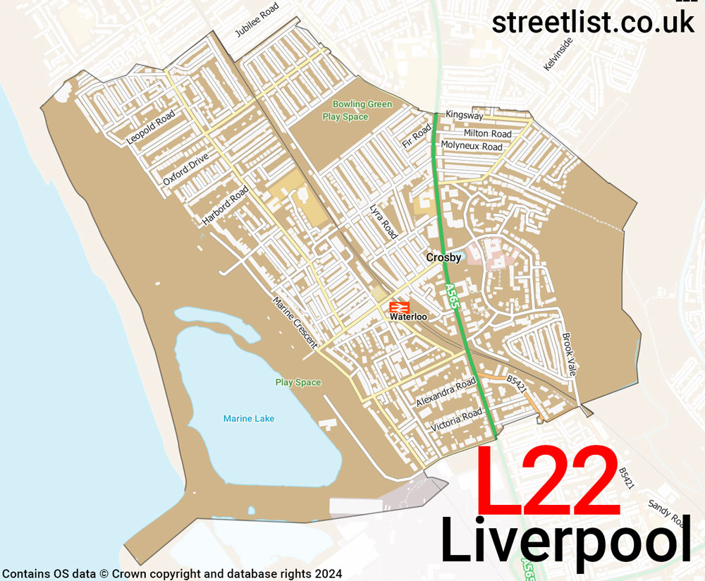 Map of the L22 postcode