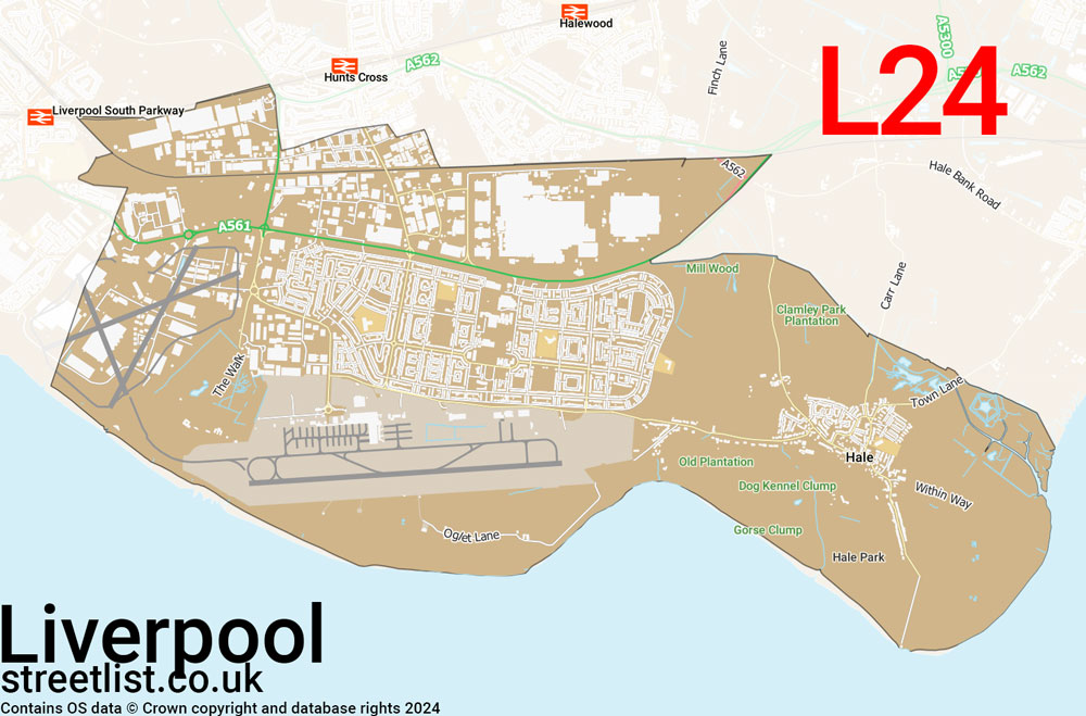 Map of the L24 postcode