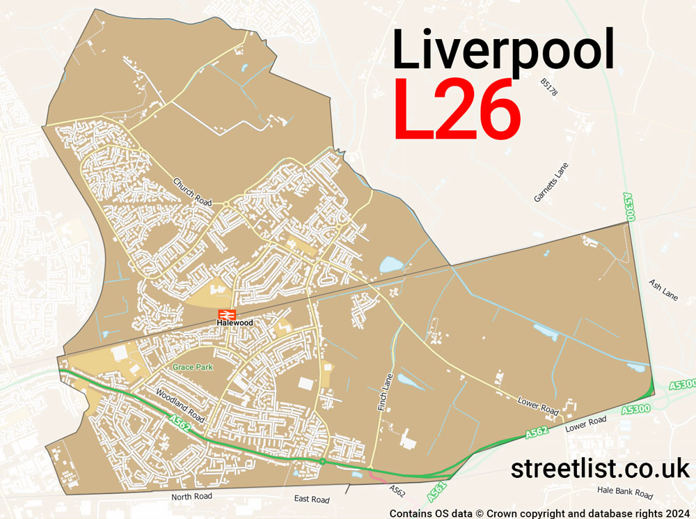 Map of the L26 postcode