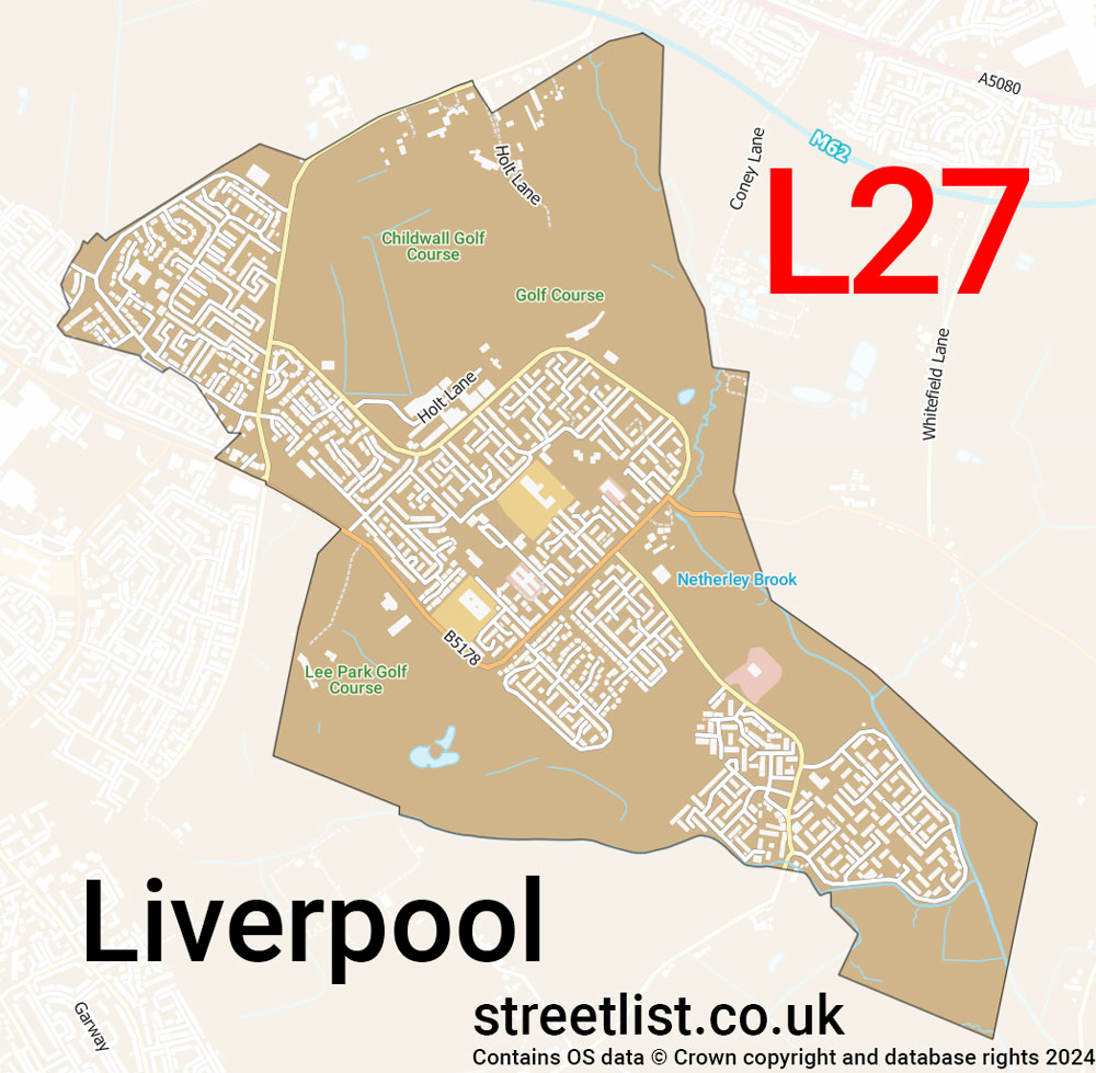 Map of the L27 postcode