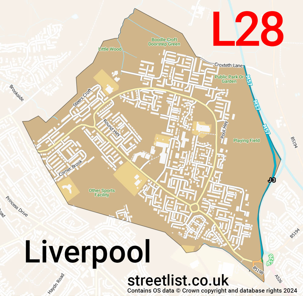 Map of the L28 postcode