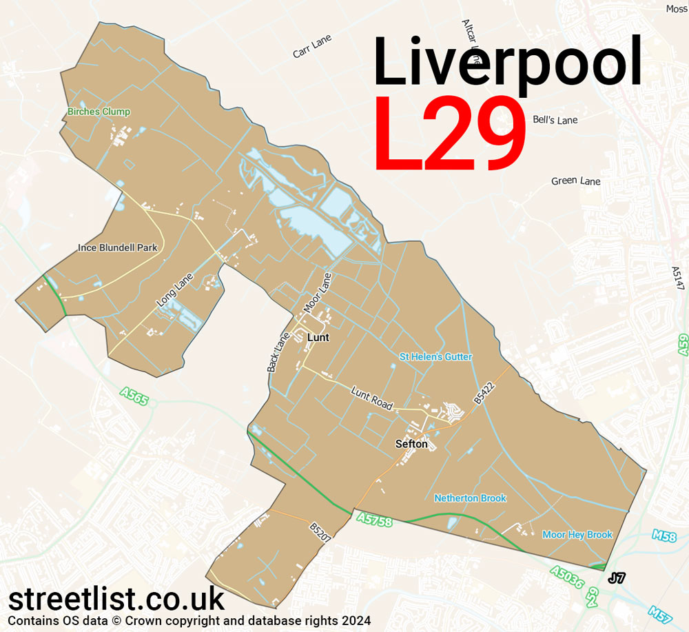 Map of the L29 postcode