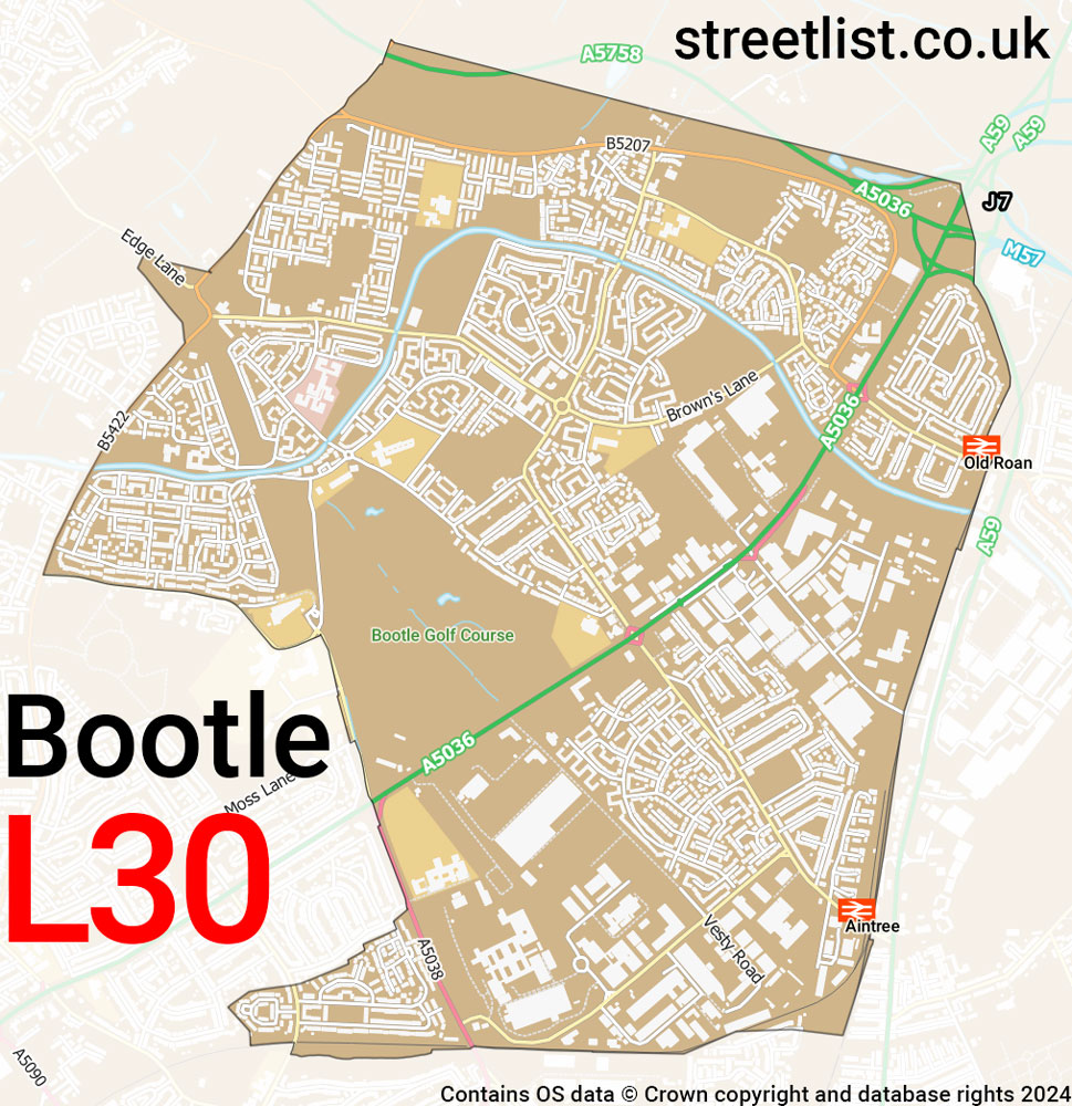 Map of the L30 postcode