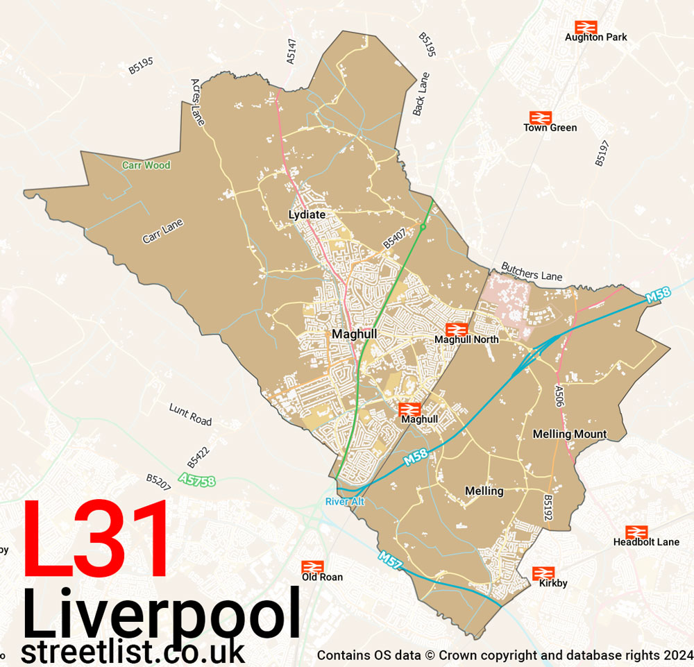 Map of the L31 postcode