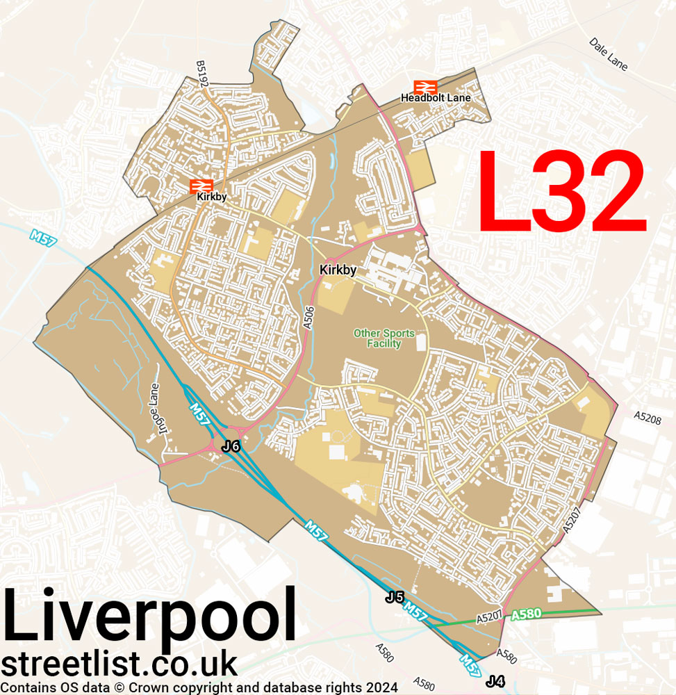 Map of the L32 postcode