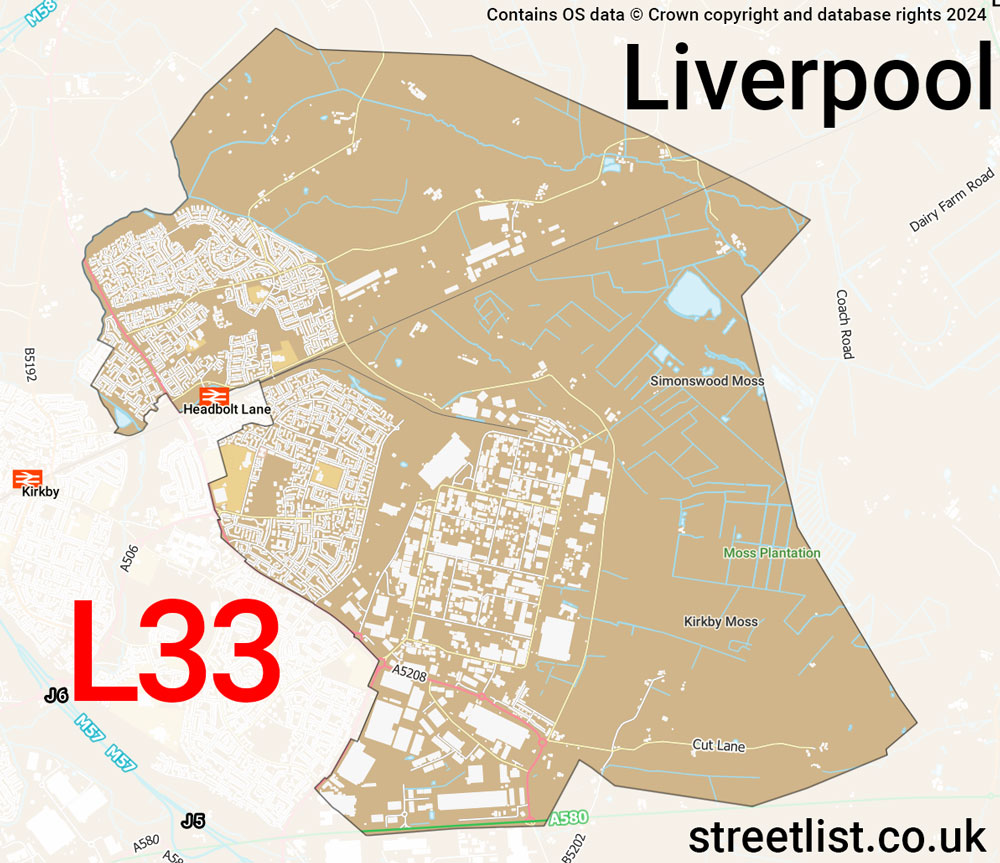 Map of the L33 postcode