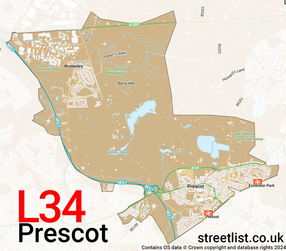 Map of the L34 postcode