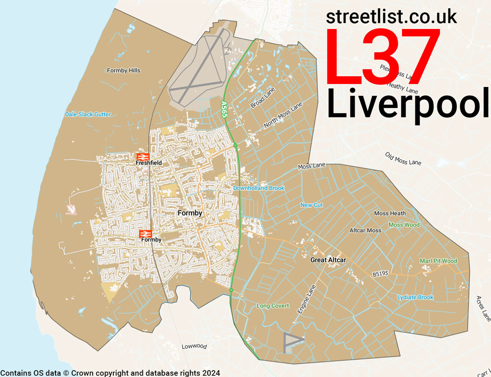 Map of the L37 postcode