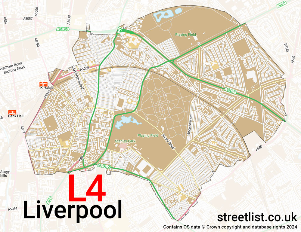 Map of the L4 postcode