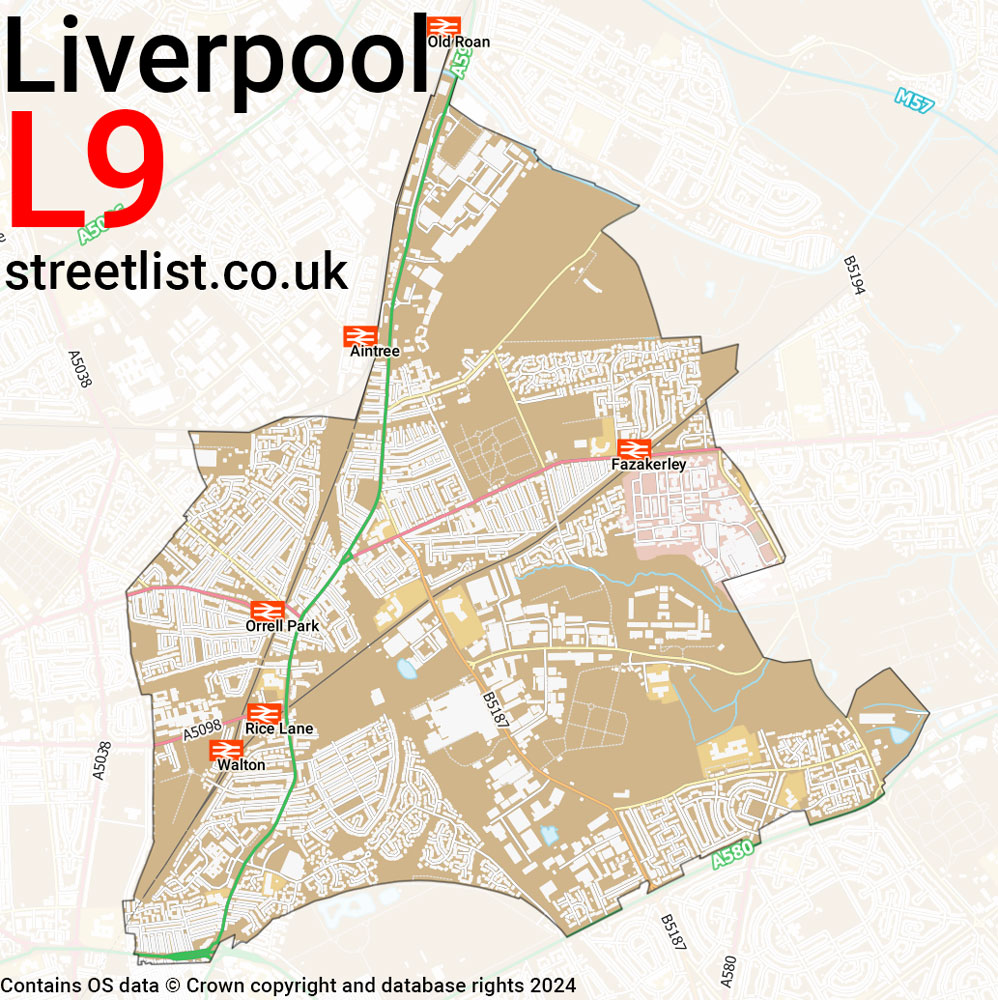 Map of the L9 postcode