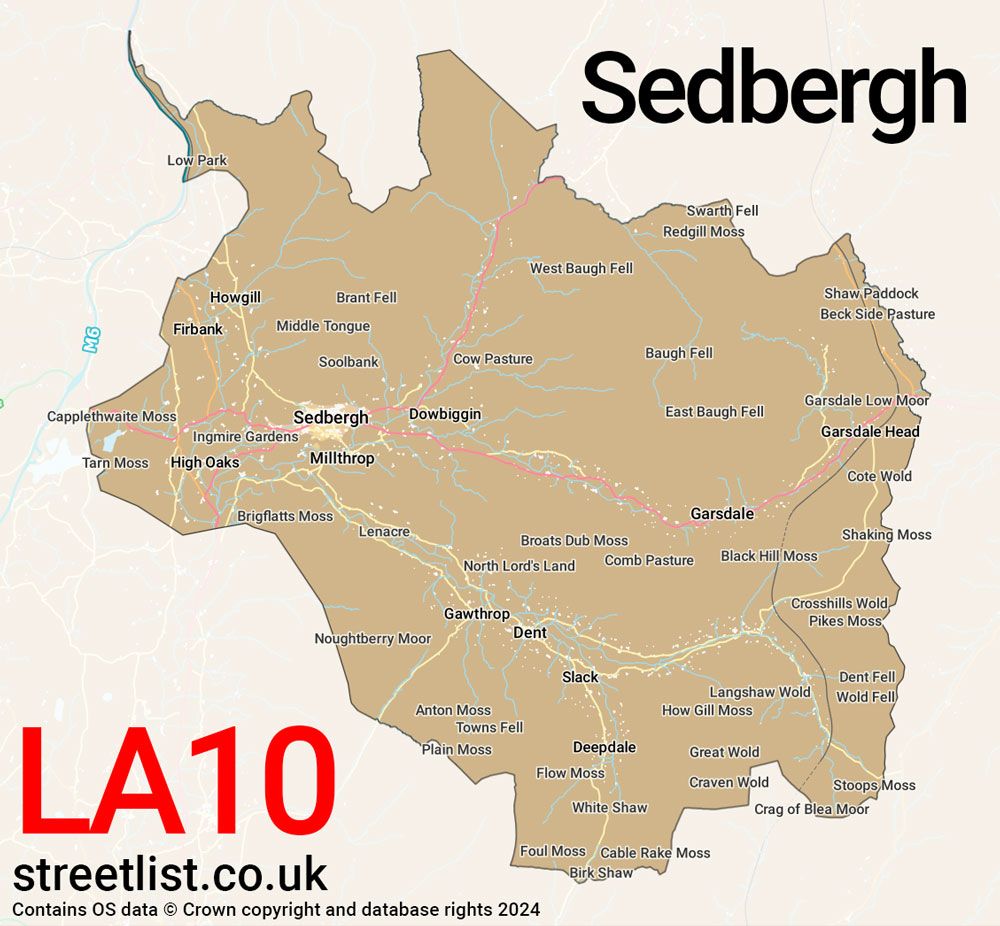 Map of the LA10 postcode