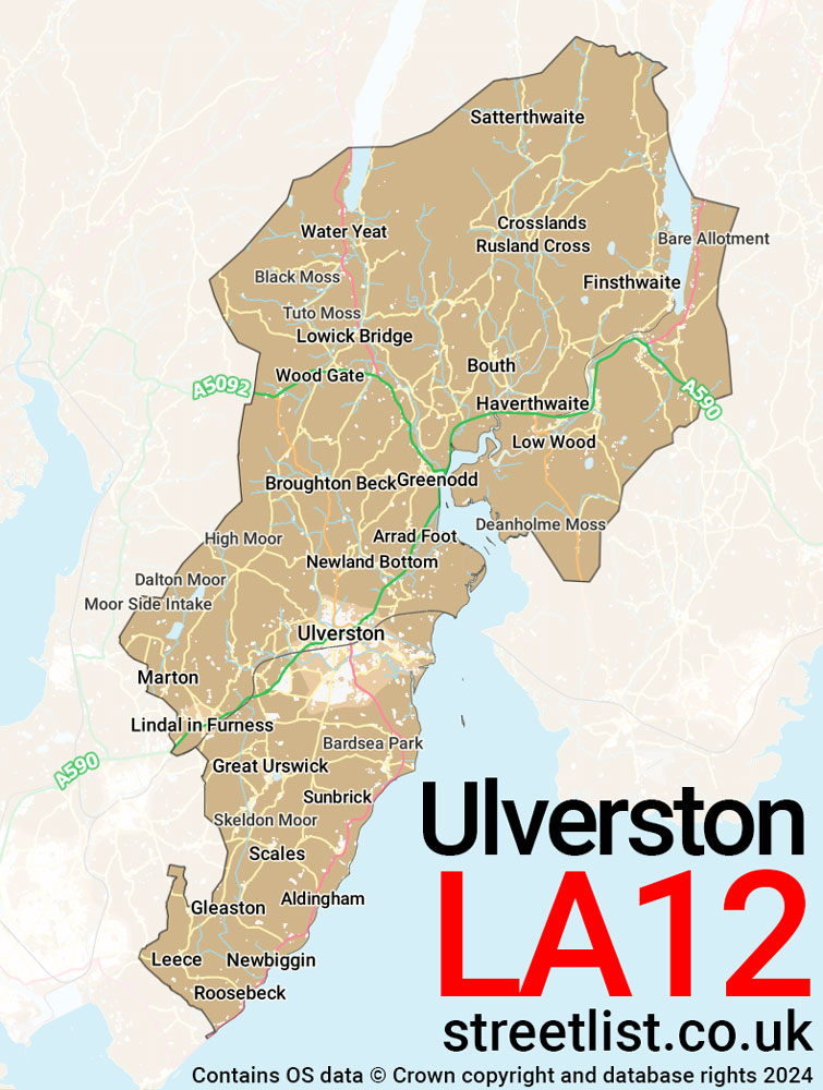 Map of the LA12 postcode