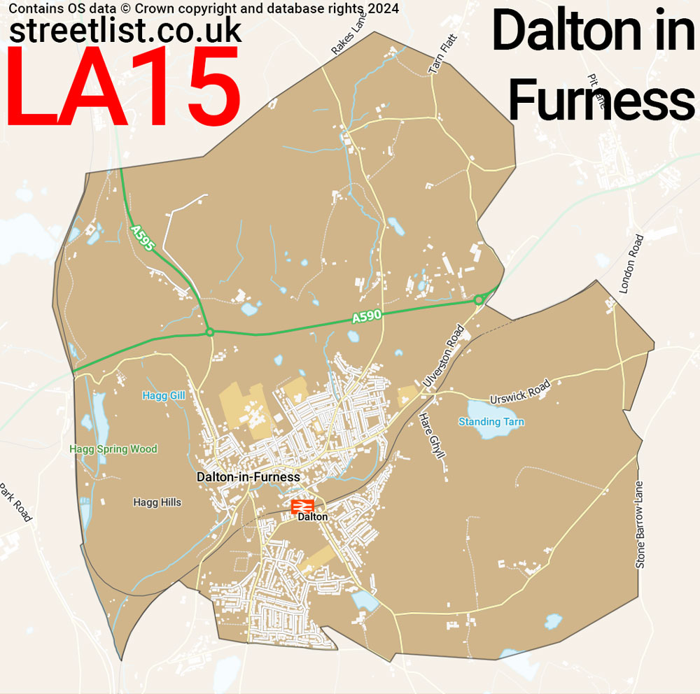 Map of the LA15 postcode