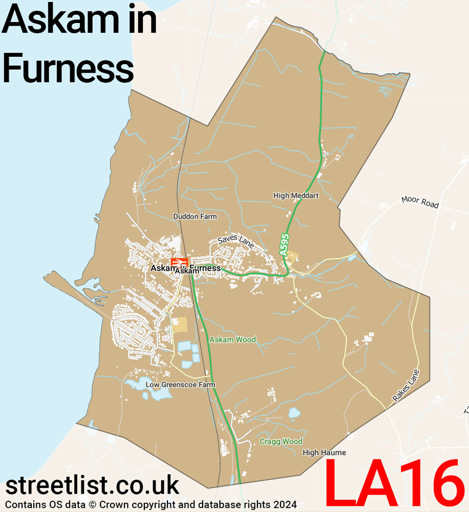 Map of the LA16 postcode