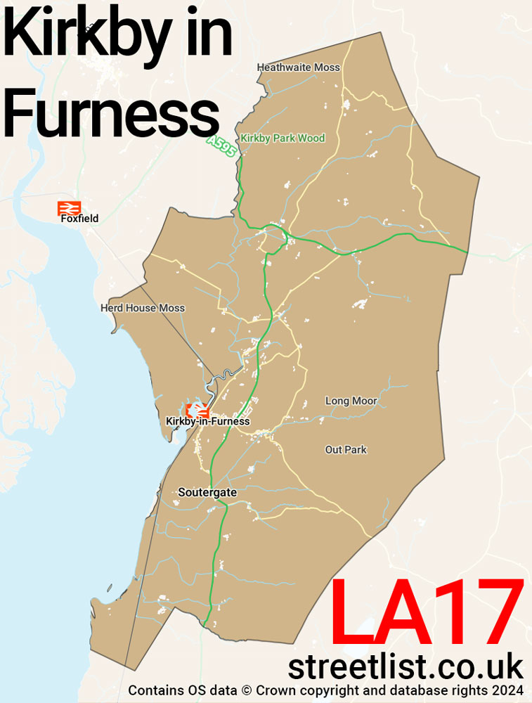 Map of the LA17 postcode