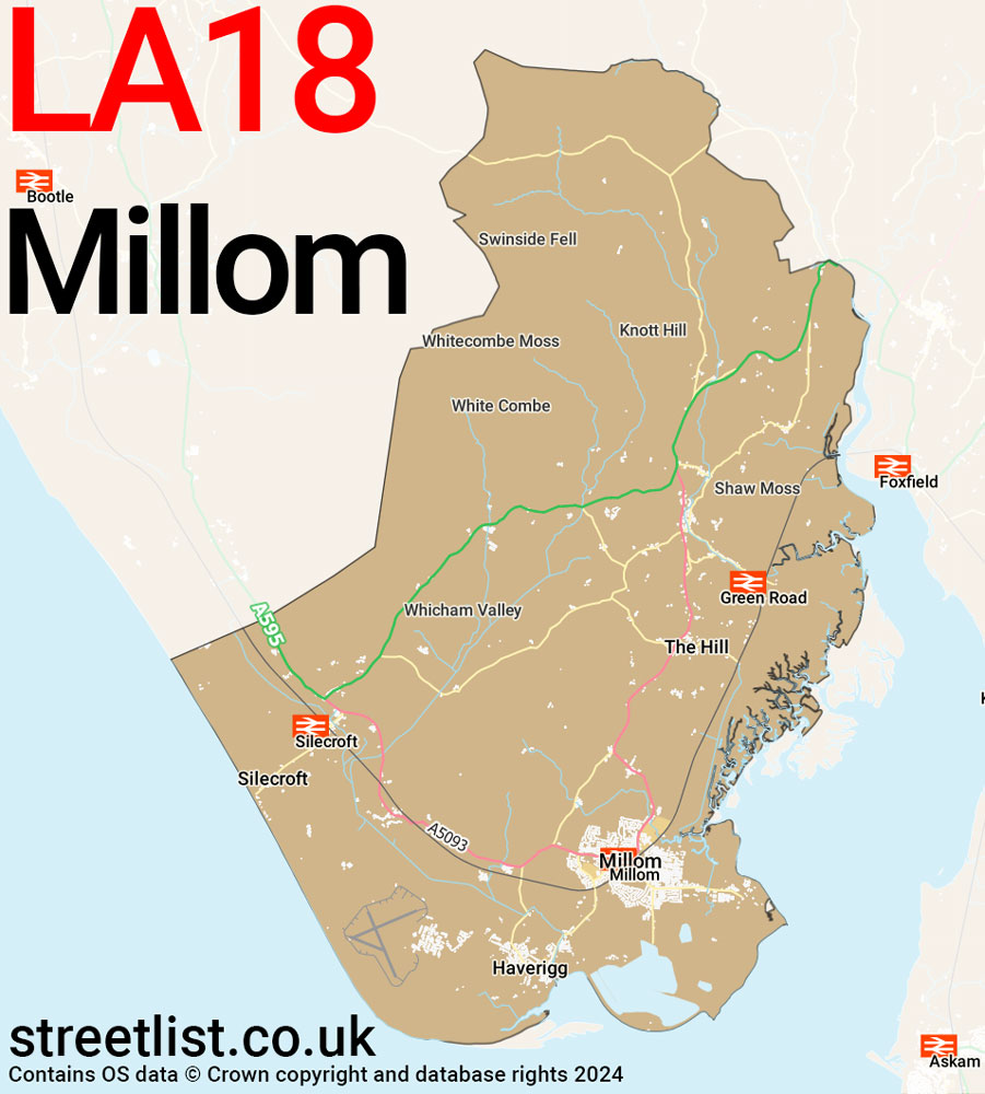 Map of the LA18 postcode