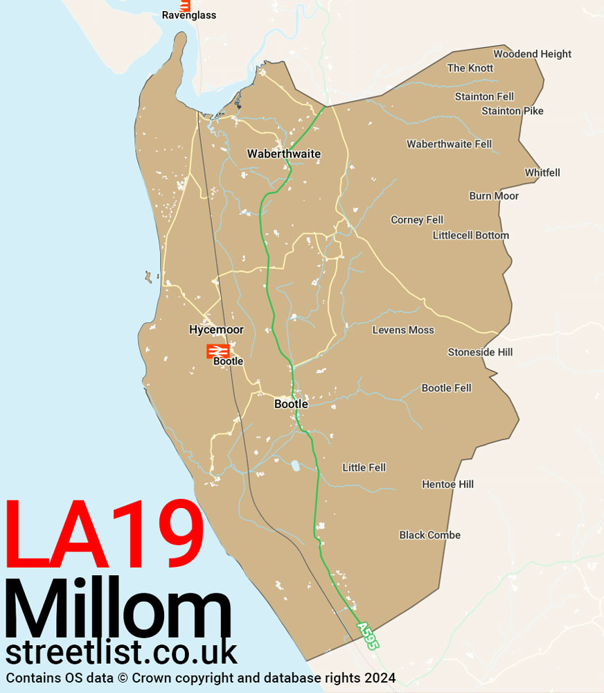 Map of the LA19 postcode