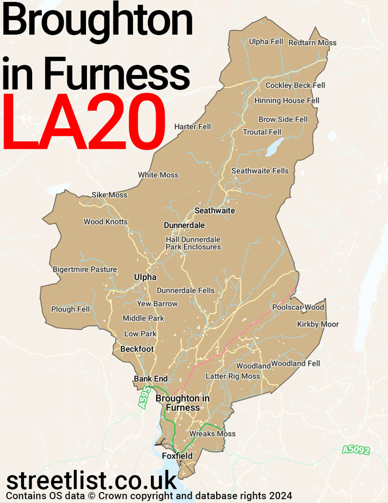 Map of the LA20 postcode