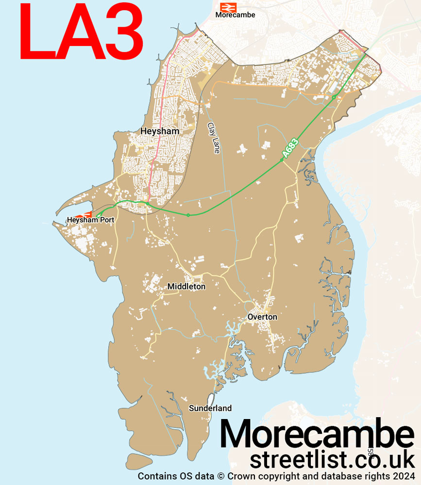 Map of the LA3 postcode