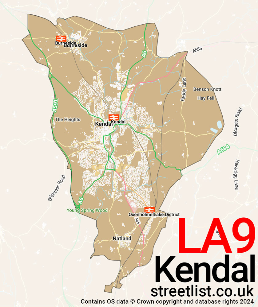 Map of the LA9 postcode