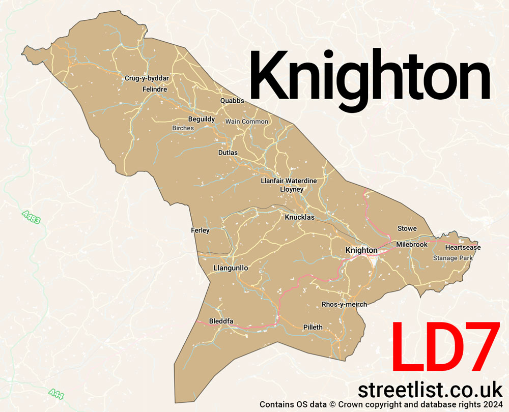 Map of the LD7 postcode