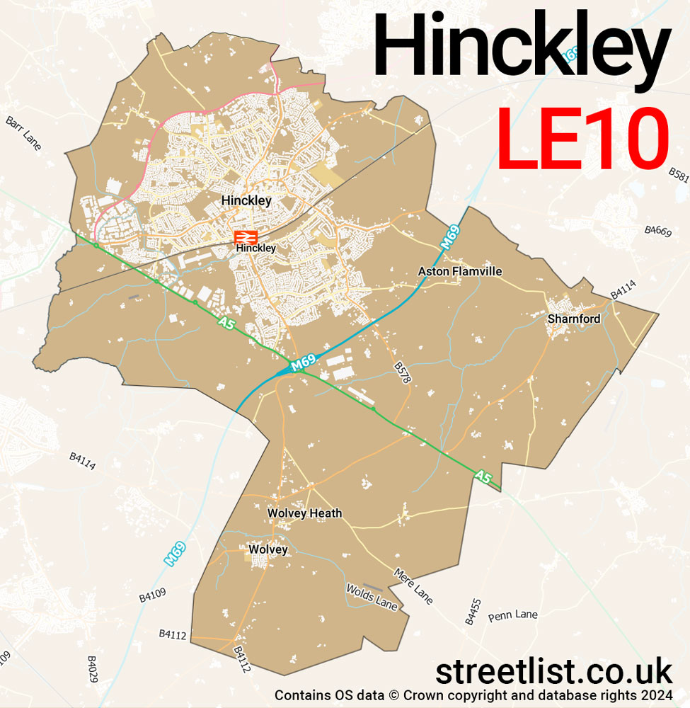 Map of the LE10 postcode