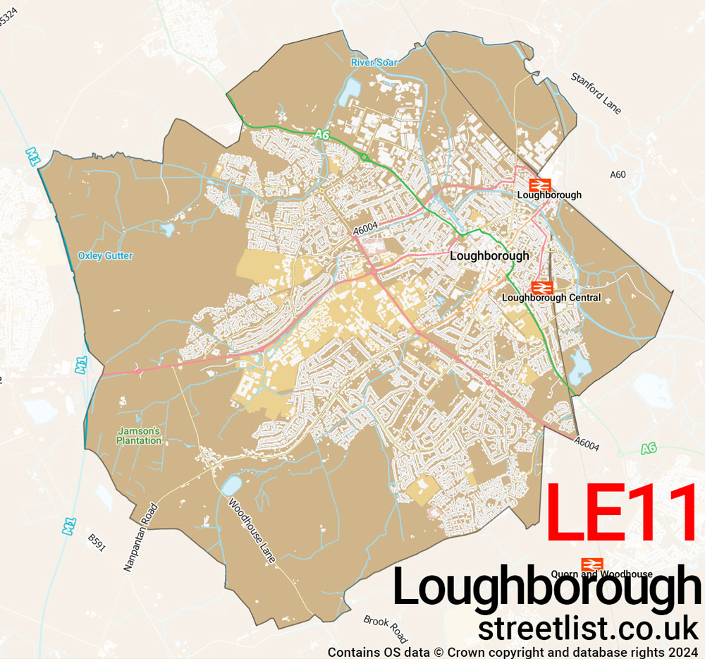 Map of the LE11 postcode