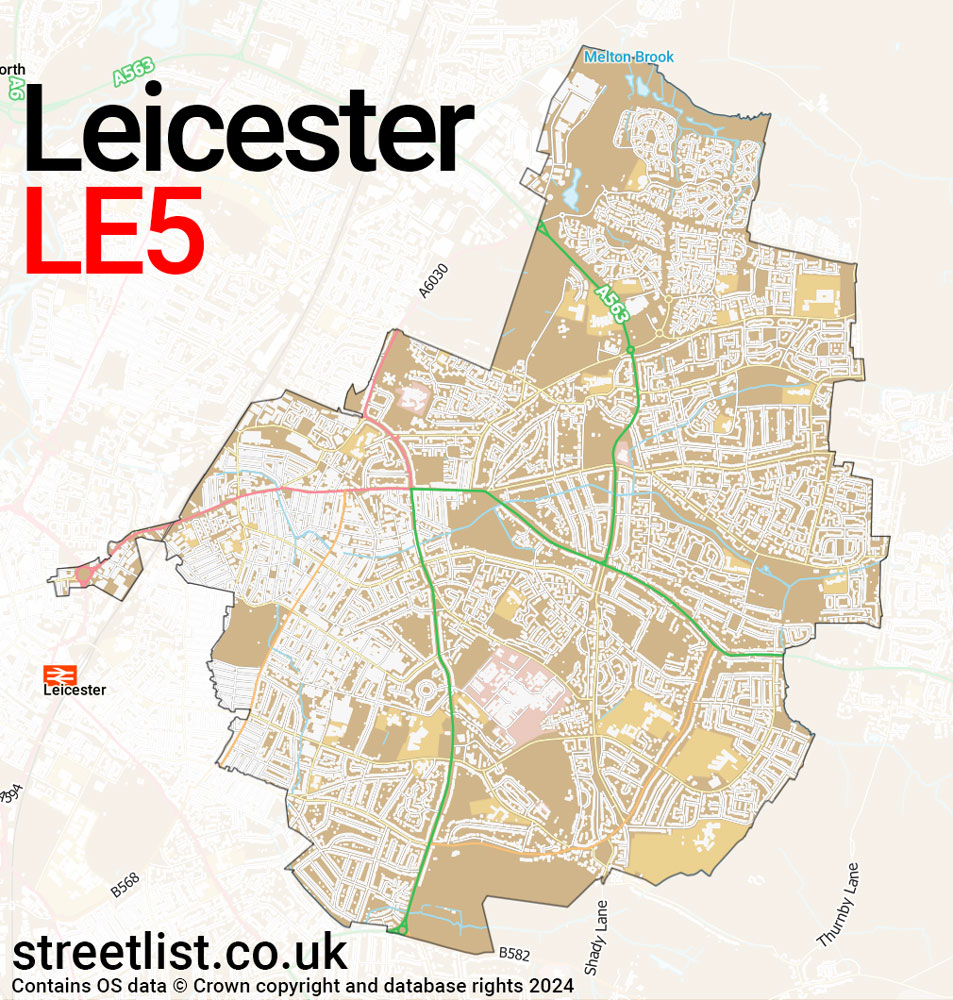 Map of the LE5 postcode