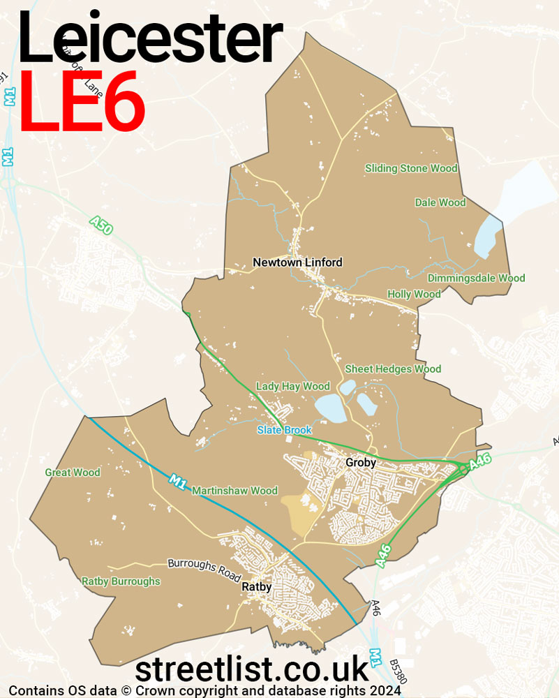 Map of the LE6 postcode