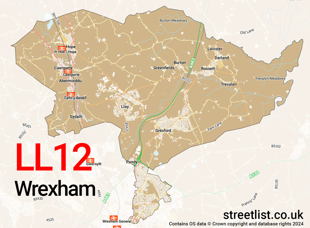 Map of the LL12 postcode