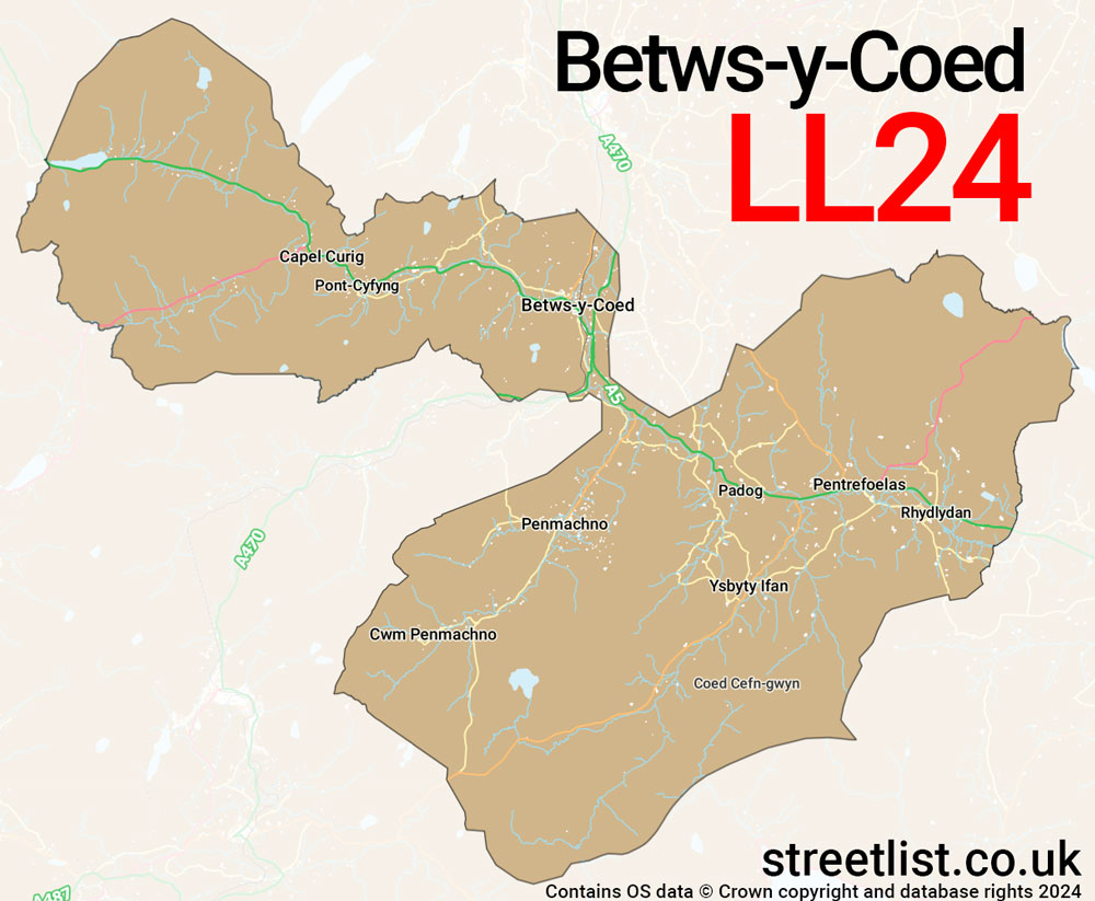 Map of the LL24 postcode