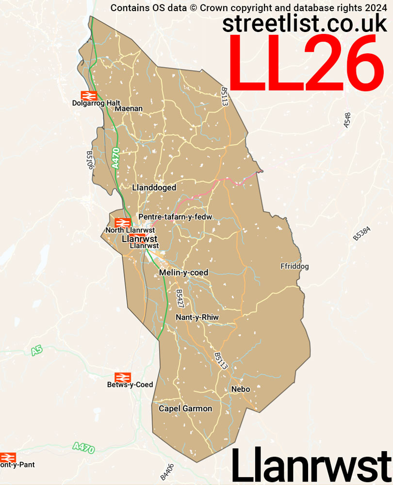 Map of the LL26 postcode