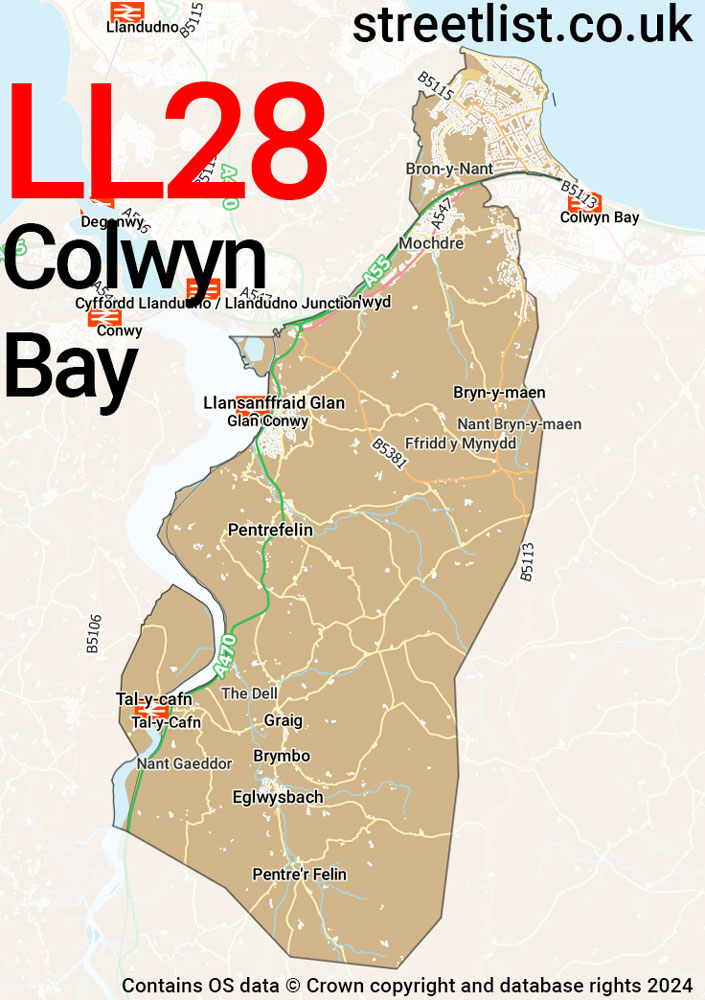 Map of the LL28 postcode