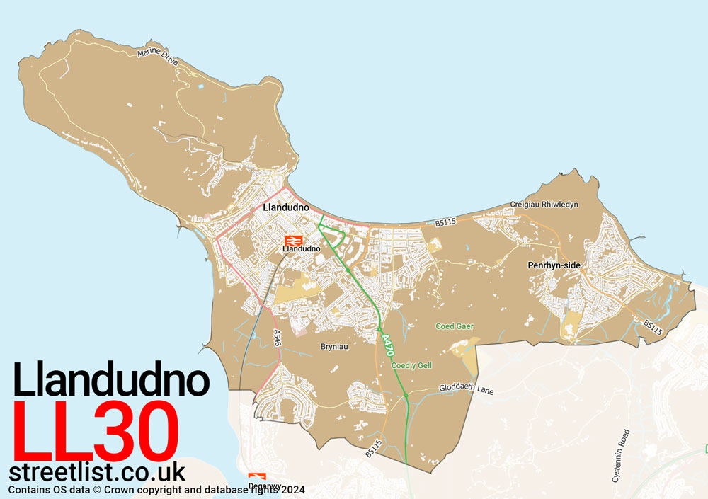 Map of the LL30 postcode