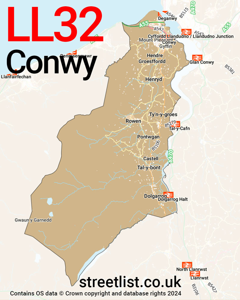 Map of the LL32 postcode