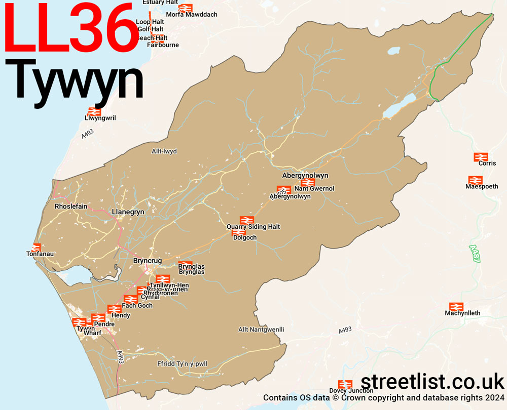 Map of the LL36 postcode