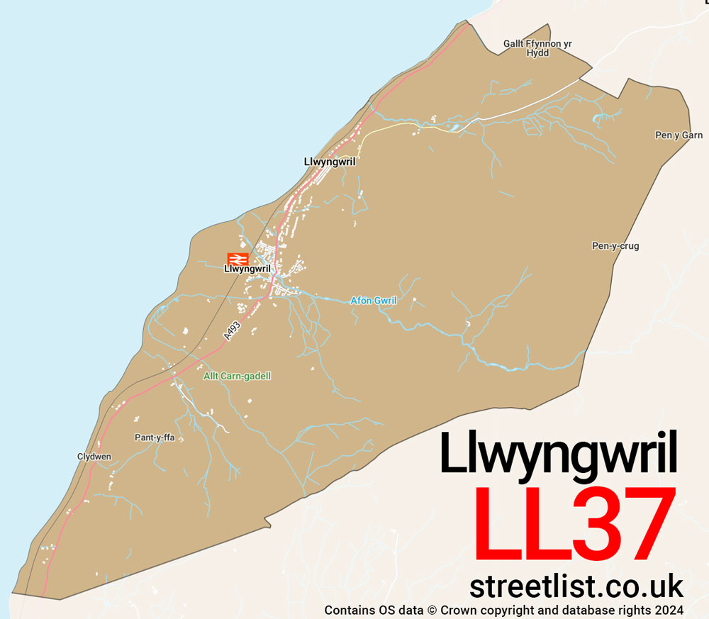 Map of the LL37 postcode