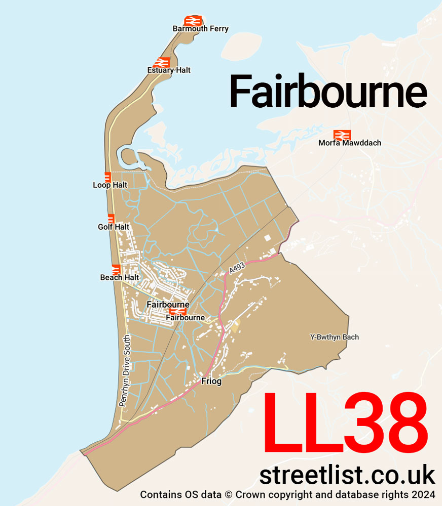 Map of the LL38 postcode