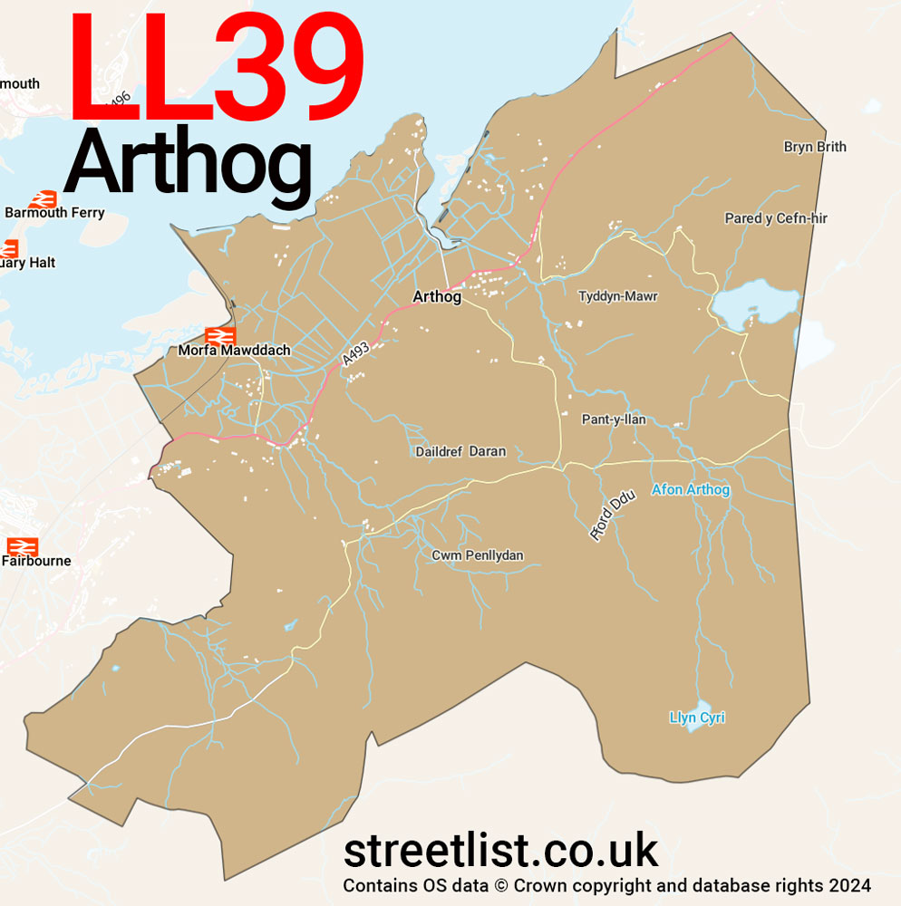 Map of the LL39 postcode